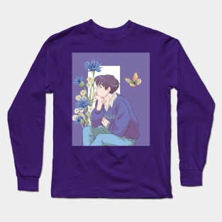 A random anime guy lost in thought Long Sleeve T-Shirt